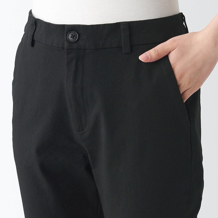 Jeansy Damskie Muji 4-Way Stretch Chino Slim Tapered Czarne | OV2D1U85A