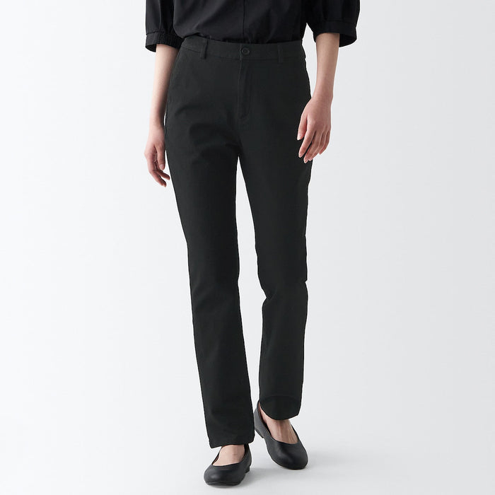 Jeansy Damskie Muji 4-Way Stretch Chino Slim Tapered Czarne | OV2D1U85A