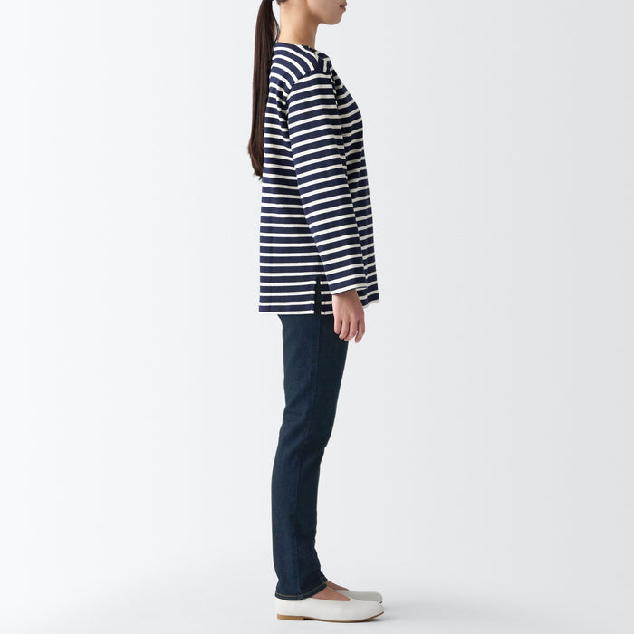 Jeansy Damskie Muji Stretch Denim Slim Granatowe | RY0Q0W02W