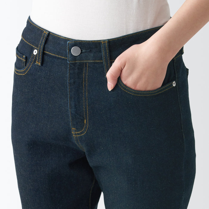 Jeansy Damskie Muji Stretch Denim Slim Granatowe | RY0Q0W02W