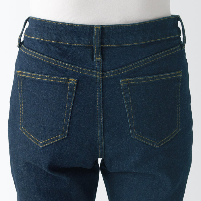 Jeansy Damskie Muji Stretch Denim Slim Granatowe | RY0Q0W02W