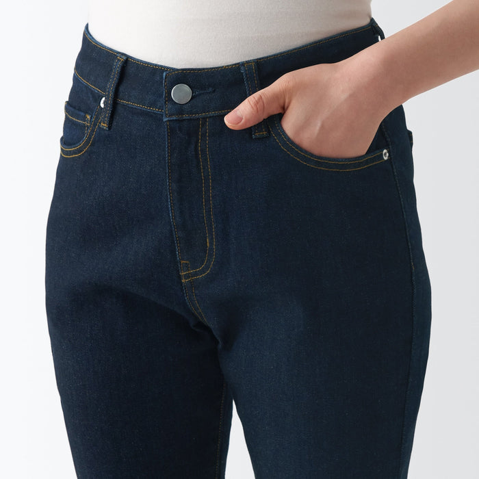 Jeansy Damskie Muji Stretch Denim Slim Niebieskie | MO5S5M95F