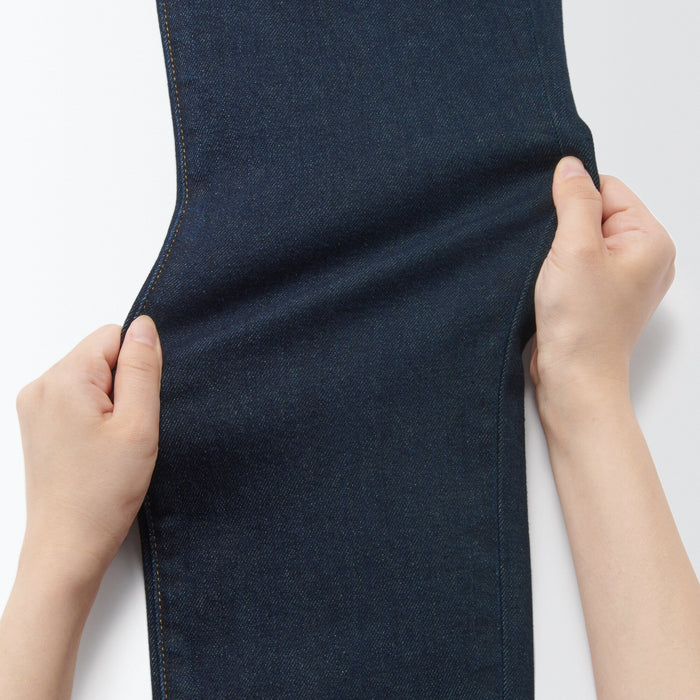 Jeansy Damskie Muji Stretch Denim Slim Niebieskie | MO5S5M95F