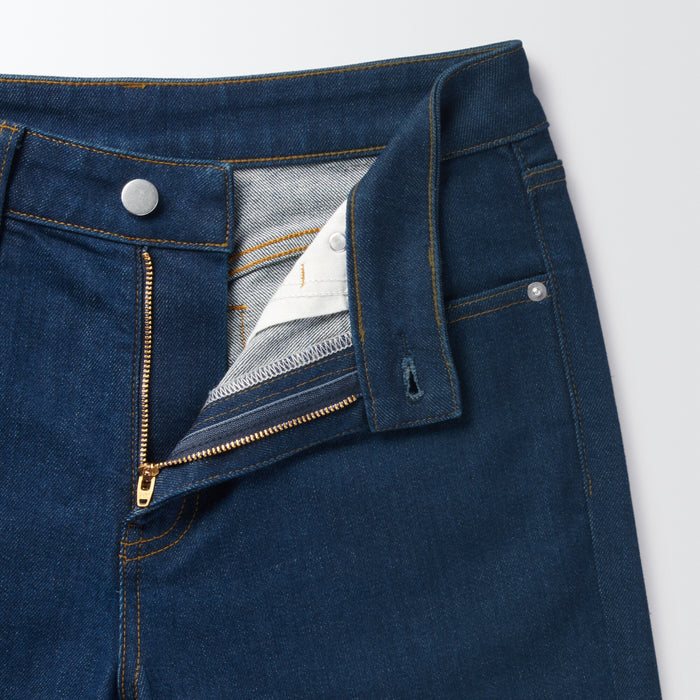 Jeansy Damskie Muji Stretch Denim Slim Niebieskie | YC4R1I48F