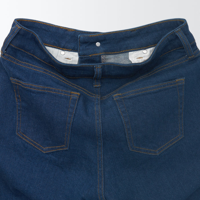 Jeansy Damskie Muji Stretch Denim Slim Niebieskie | YC4R1I48F