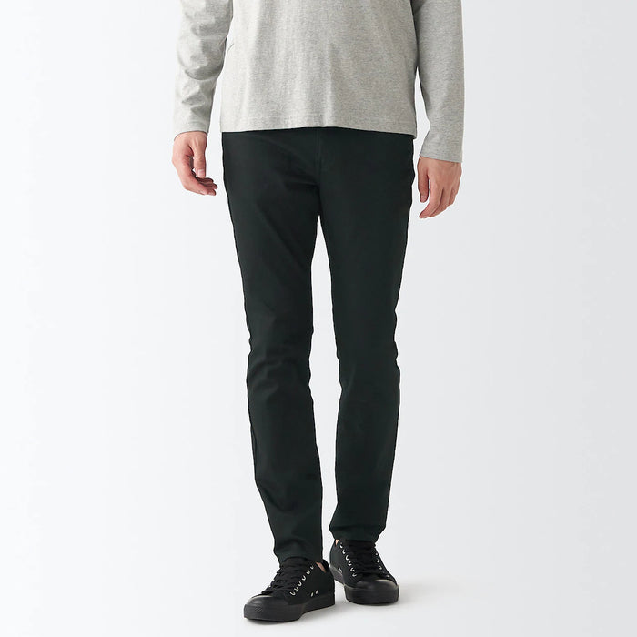 Jeansy Męskie Muji Super Stretchy Denim Skinny Czarne | IX3I0R76W