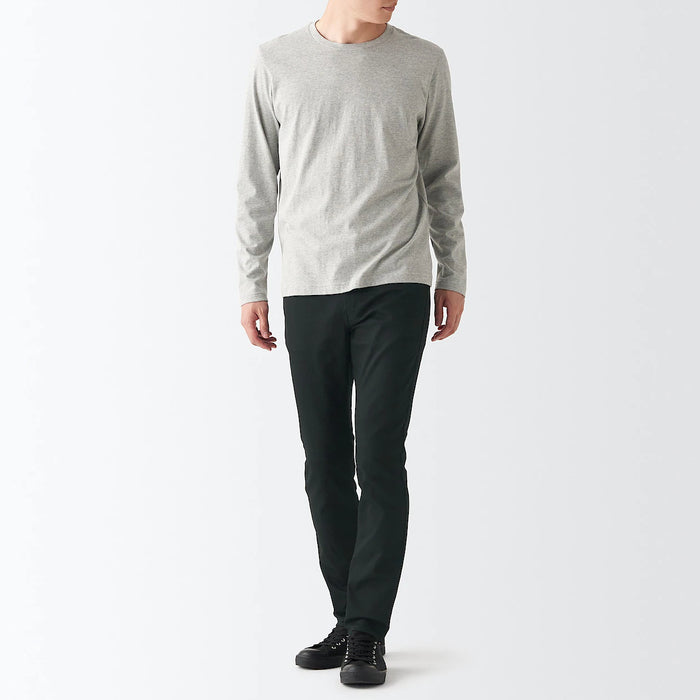 Jeansy Męskie Muji Super Stretchy Denim Skinny Czarne | IX3I0R76W