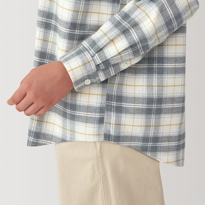 Koszule Damskie Muji Flannel Regular Collar Long Sleeve Patterned Szare | HY8Q1D65K