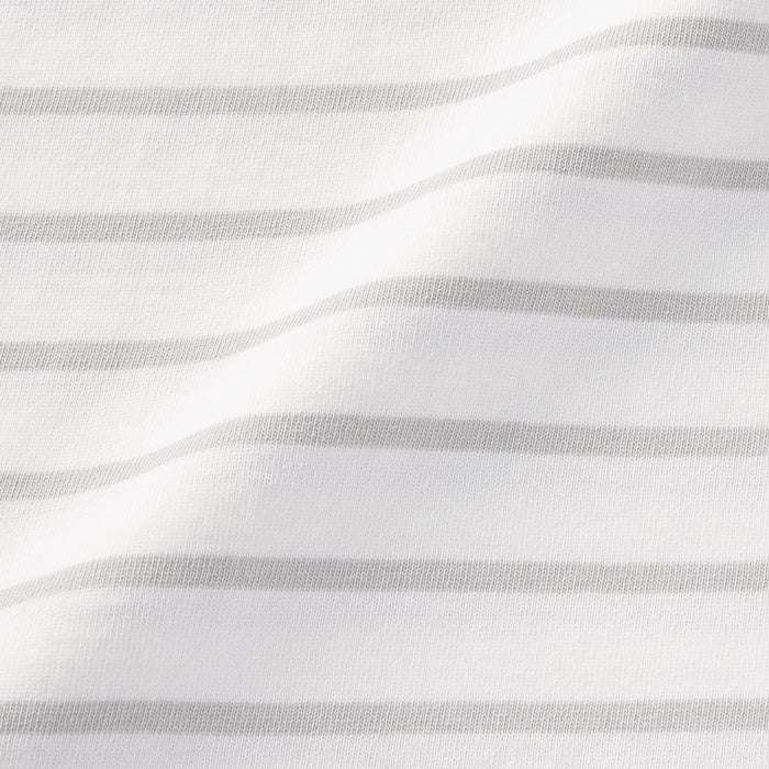 Koszulki Damskie Muji Crew Neck Short Sleeve Striped Białe | GV3X1X09J