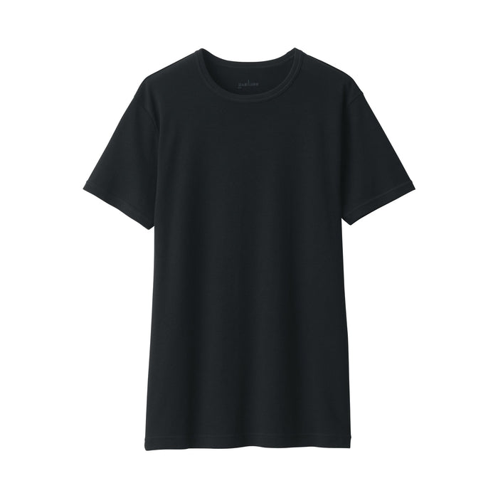 Koszulki Męskie Muji Breathable Cotton Crew Neck Short Sleeve Czarne | HR4P6P26V