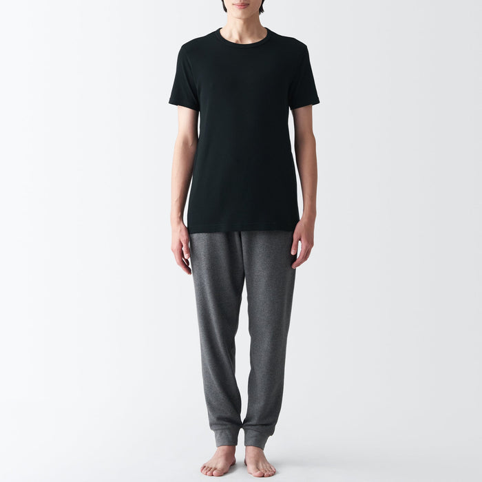 Koszulki Męskie Muji Breathable Cotton Crew Neck Short Sleeve Czarne | HR4P6P26V