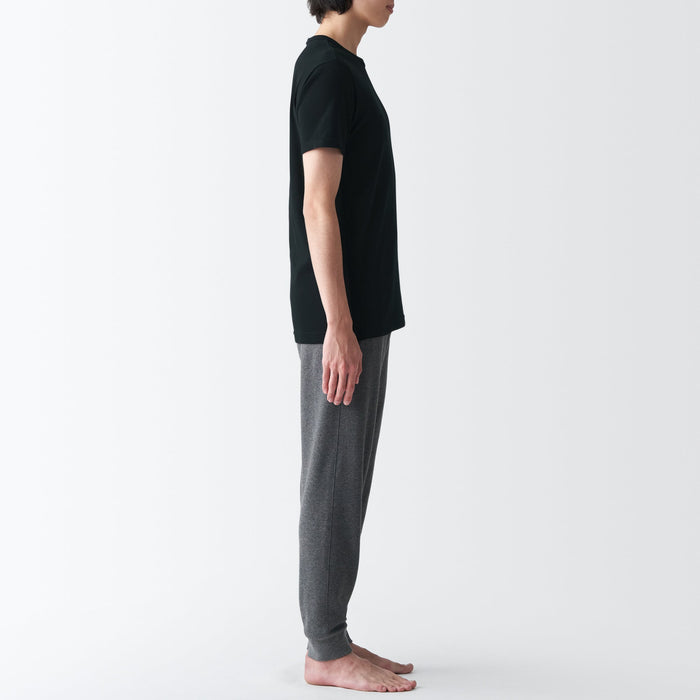 Koszulki Męskie Muji Breathable Cotton Crew Neck Short Sleeve Czarne | HR4P6P26V