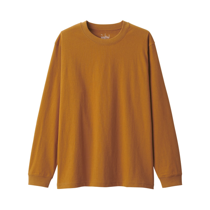 Koszulki Męskie Muji Washed Heavy Weight Crew Neck Long Sleeve Granatowe | KS0P8P08G