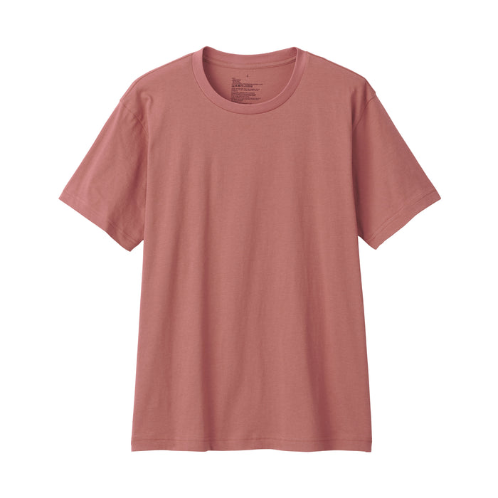 Koszulki Męskie Muji Washed Jersey Crew Neck Short Sleeve Różowe | HL7F9J66W