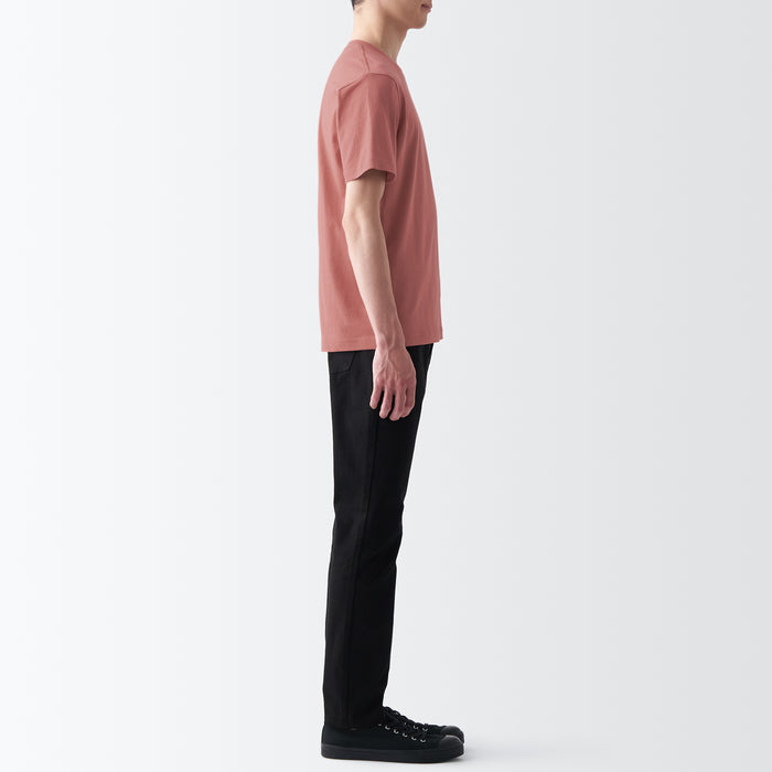 Koszulki Męskie Muji Washed Jersey Crew Neck Short Sleeve Różowe | HL7F9J66W