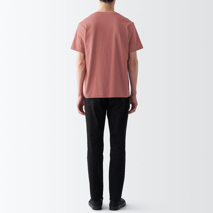 Koszulki Męskie Muji Washed Jersey Crew Neck Short Sleeve Różowe | HL7F9J66W