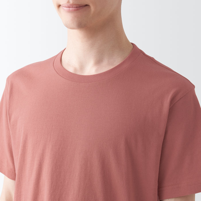 Koszulki Męskie Muji Washed Jersey Crew Neck Short Sleeve Różowe | HL7F9J66W