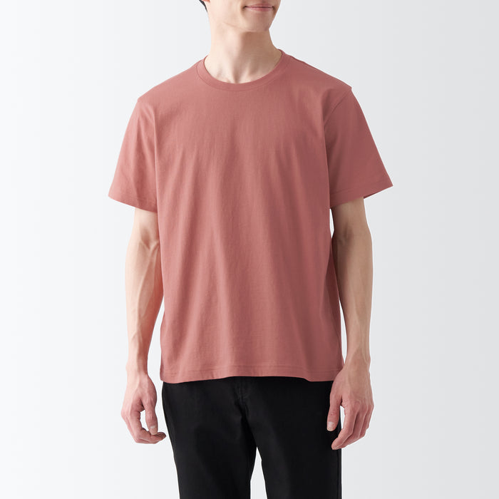 Koszulki Męskie Muji Washed Jersey Crew Neck Short Sleeve Różowe | HL7F9J66W