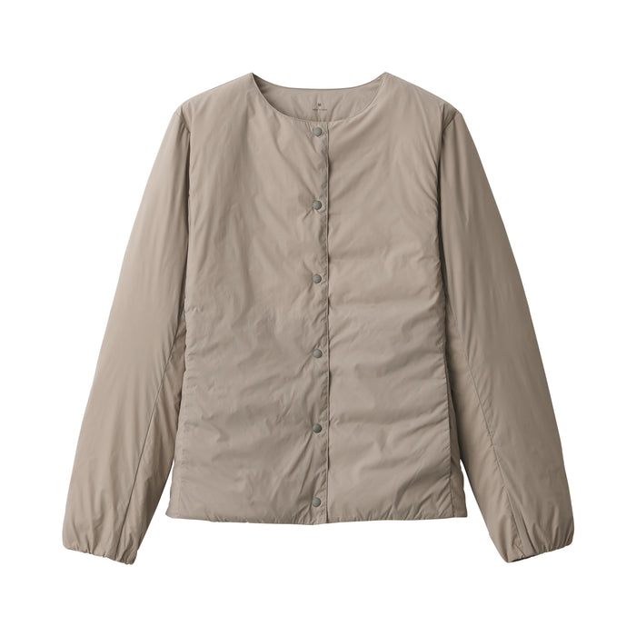Kurtki Damskie Muji Lightweight Down Collarless Szare | KU9D6V45B