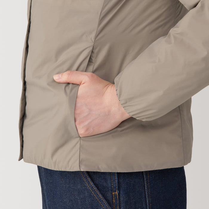 Kurtki Damskie Muji Lightweight Down Collarless Szare | KU9D6V45B