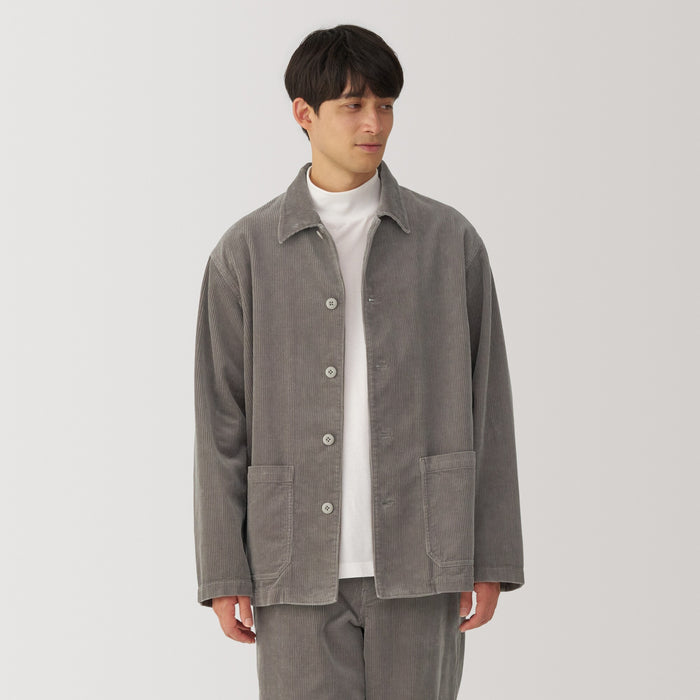 Kurtki Męskie Muji Kapok Blend Corduroy Szare | YP7F2Z13C
