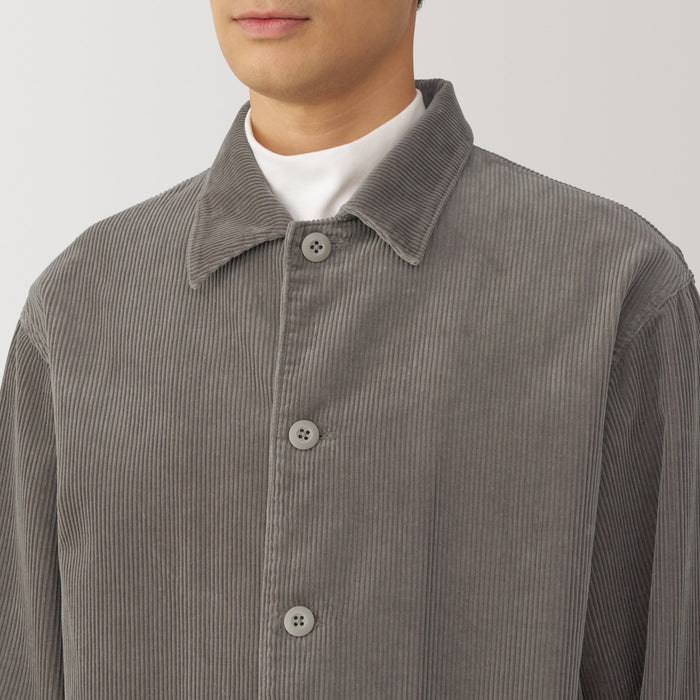 Kurtki Męskie Muji Kapok Blend Corduroy Szare | YP7F2Z13C