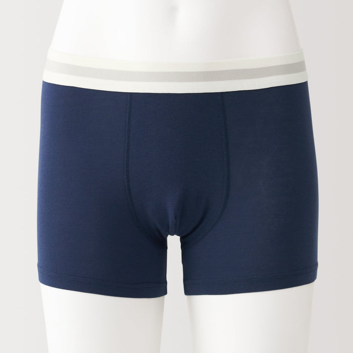 Majtki Męskie Muji Lyocell Blend Low Rise Boxer Niebieskie | NO7U2E85J