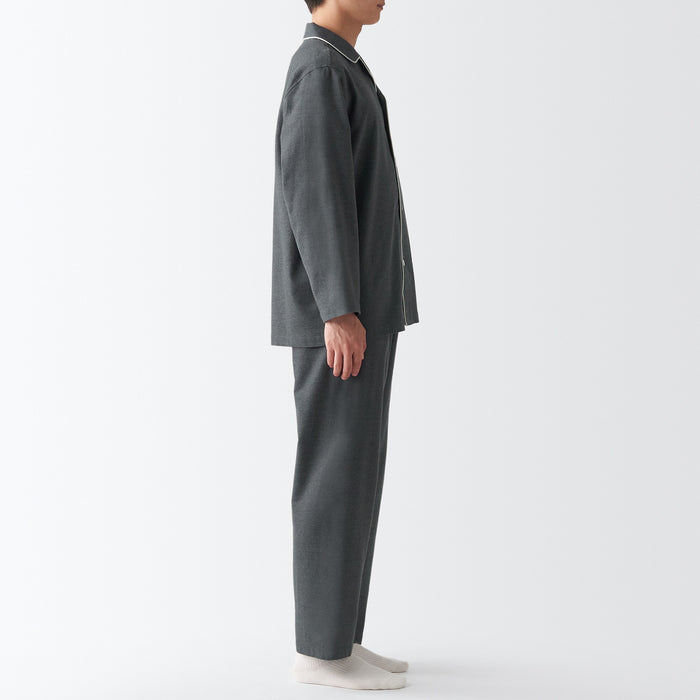 Piżama Męskie Muji Side Seamless Flannel Szare | VE2W5A78H