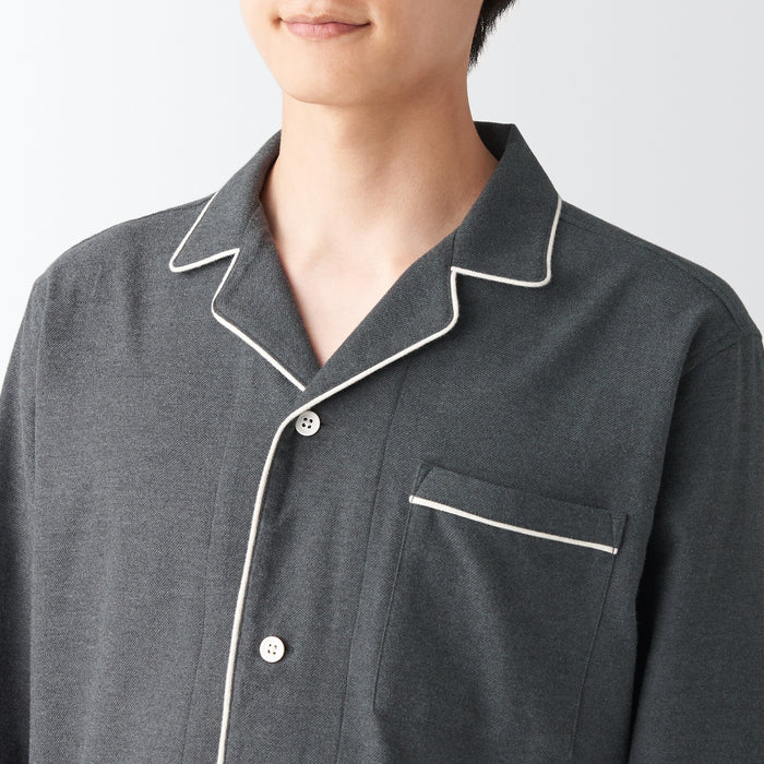 Piżama Męskie Muji Side Seamless Flannel Szare | VE2W5A78H