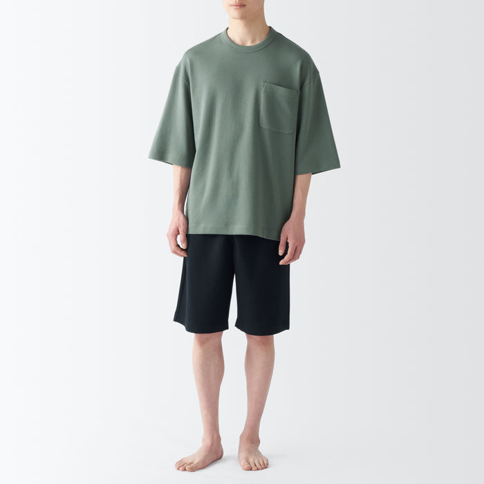 Piżama Męskie Muji Sweatshirt Short Sleeve Loungewear Zielone | RO2D9H00Z