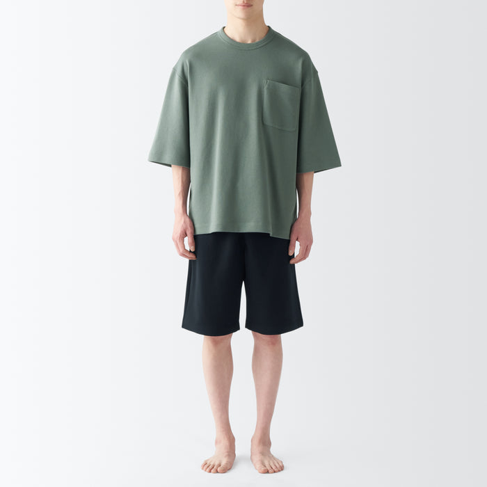 Piżama Męskie Muji Sweatshirt Short Sleeve Loungewear Zielone | RO2D9H00Z