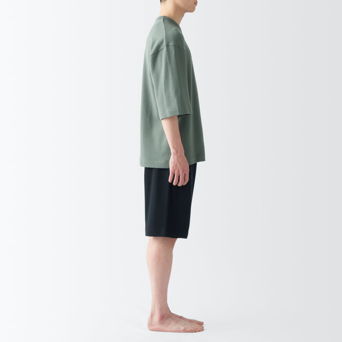 Piżama Męskie Muji Sweatshirt Short Sleeve Loungewear Zielone | RO2D9H00Z