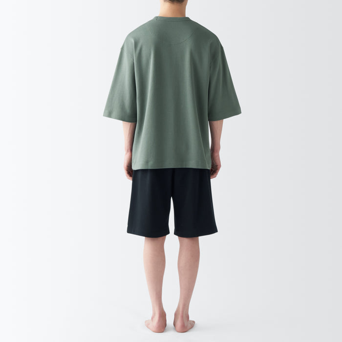 Piżama Męskie Muji Sweatshirt Short Sleeve Loungewear Zielone | RO2D9H00Z
