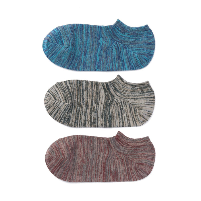 Skarpetki Męskie Muji Right Angle Excess Yarn Sneaker Pack of 3 Niebieskie | OQ5Z5M89Y