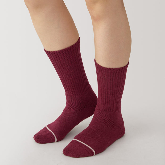 Skarpetki Męskie Muji Right Angle Warm Cotton Blend Thick Crew Czarne | BI7H6V46P