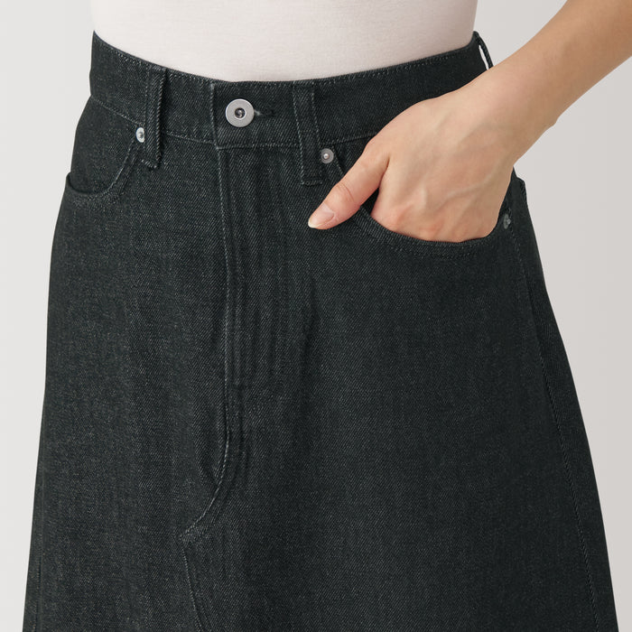 Spódnice Damskie Muji Kapok Blend Denim A-Line Czarne | ZC9F8K72W