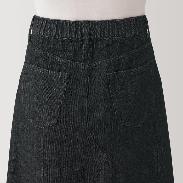 Spódnice Damskie Muji Kapok Blend Denim A-Line Czarne | ZC9F8K72W