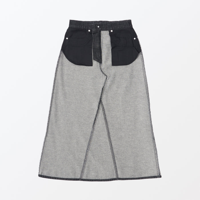 Spódnice Damskie Muji Kapok Blend Denim A-Line Czarne | ZC9F8K72W