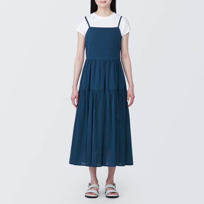 Sukienka Damskie Muji High Twisted Veil Camisole Niebieskie | YB6K1R17R