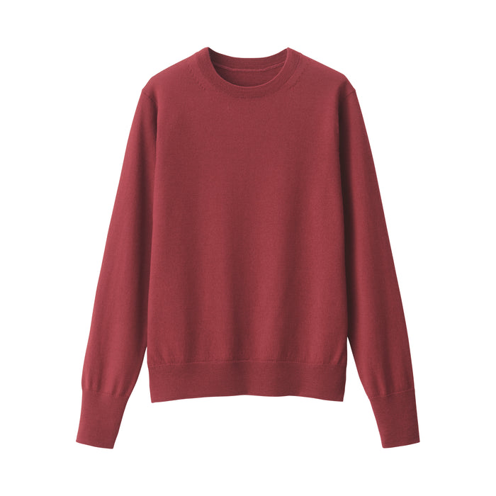 Swetry Damskie Muji Washable High Gauge Wool Crew Neck Brązowe | NT0S0C70H