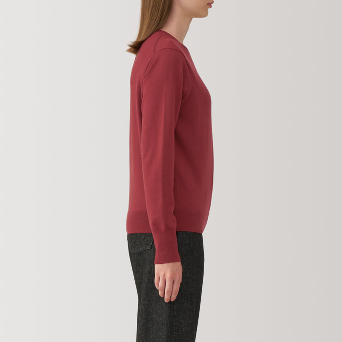 Swetry Damskie Muji Washable High Gauge Wool Crew Neck Brązowe | NT0S0C70H