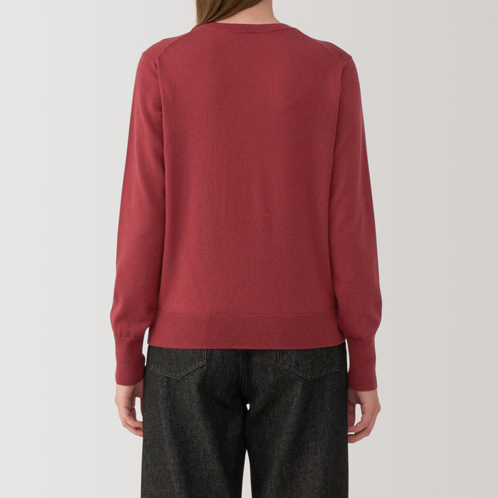 Swetry Damskie Muji Washable High Gauge Wool Crew Neck Brązowe | NT0S0C70H