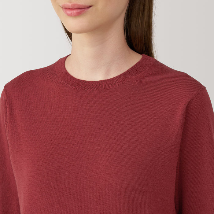 Swetry Damskie Muji Washable High Gauge Wool Crew Neck Brązowe | NT0S0C70H