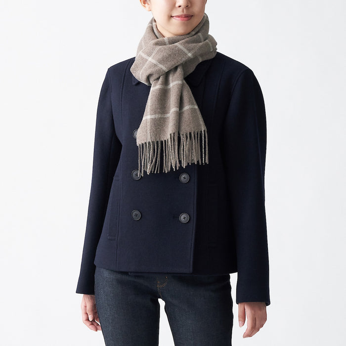 Szalik Damskie Muji Wool Woven - Pattern 30x180cm Szare | RH0C3Z35Y