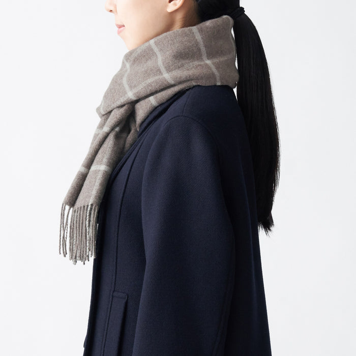 Szalik Damskie Muji Wool Woven - Pattern 30x180cm Szare | RH0C3Z35Y