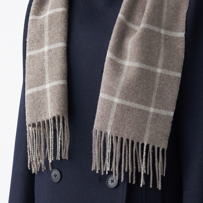 Szalik Damskie Muji Wool Woven - Pattern 30x180cm Szare | RH0C3Z35Y