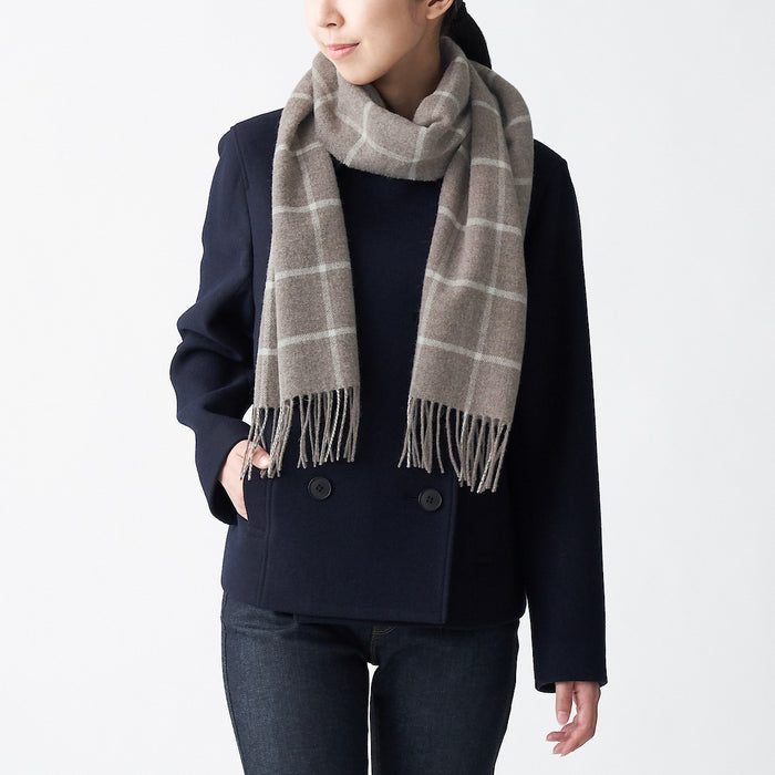 Szalik Damskie Muji Wool Woven - Pattern 30x180cm Szare | RH0C3Z35Y