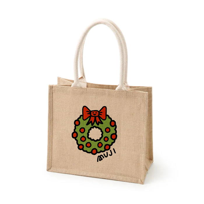 Torby Tote Damskie Muji Wreath Jute B5 Beżowe | XC9A0J61K