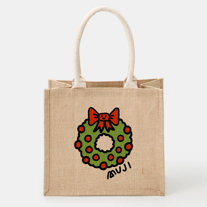 Torby Tote Damskie Muji Wreath Jute B5 Beżowe | XC9A0J61K