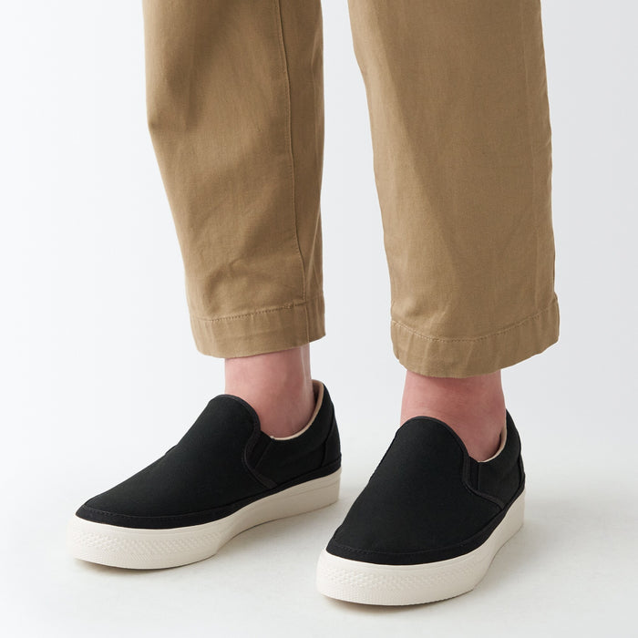 Trampki Męskie Muji Less Tiring Slip-On Czarne | PD2Z9T23L